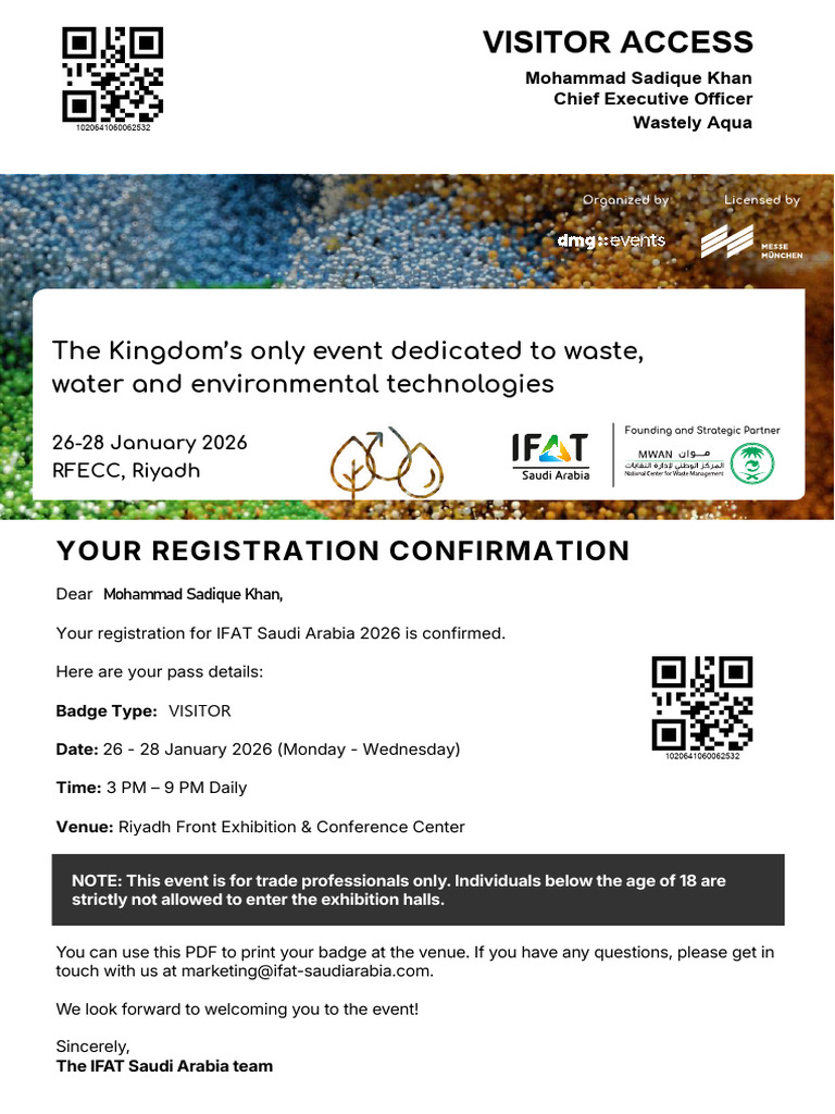Visitor Access: Your Registration Confirmation | PDF