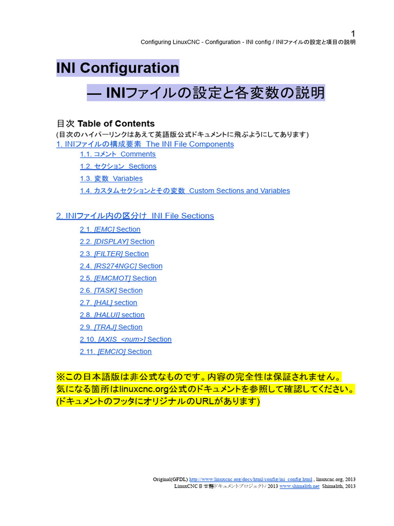 INI Config INIファイルの設定と項目の説明 | PDF