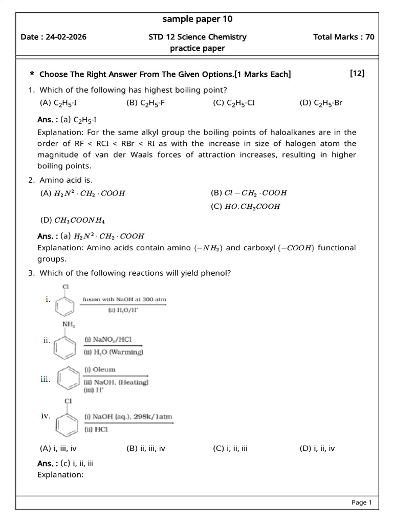 2026 02 25 08 11 Solution | PDF | Organic Chemistry | Chemistry