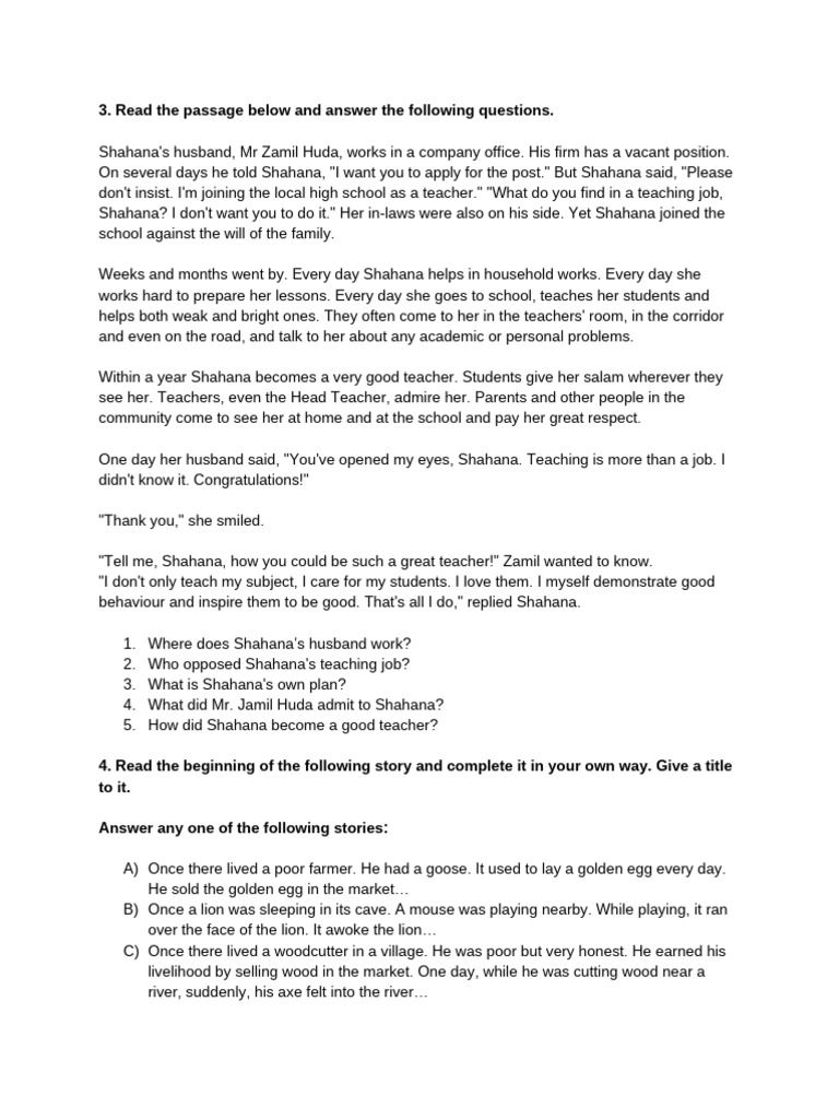 Class 7, English | PDF