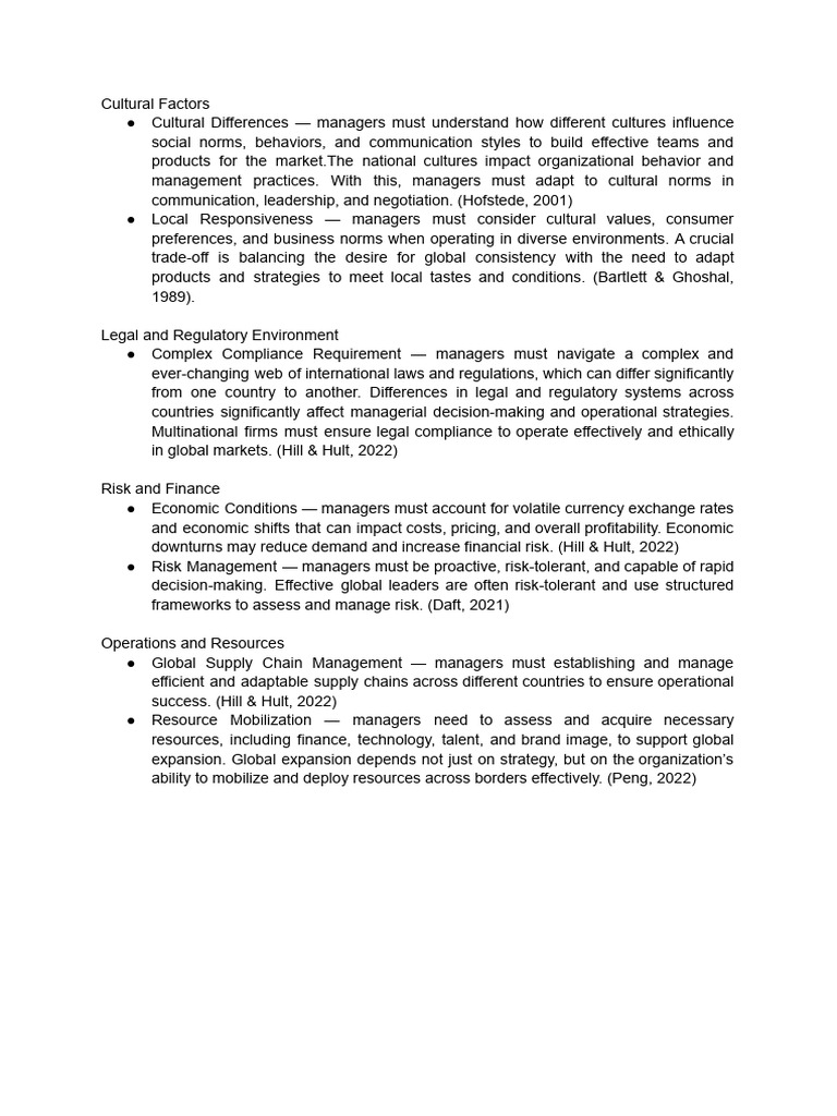 Managers in Globalization | PDF