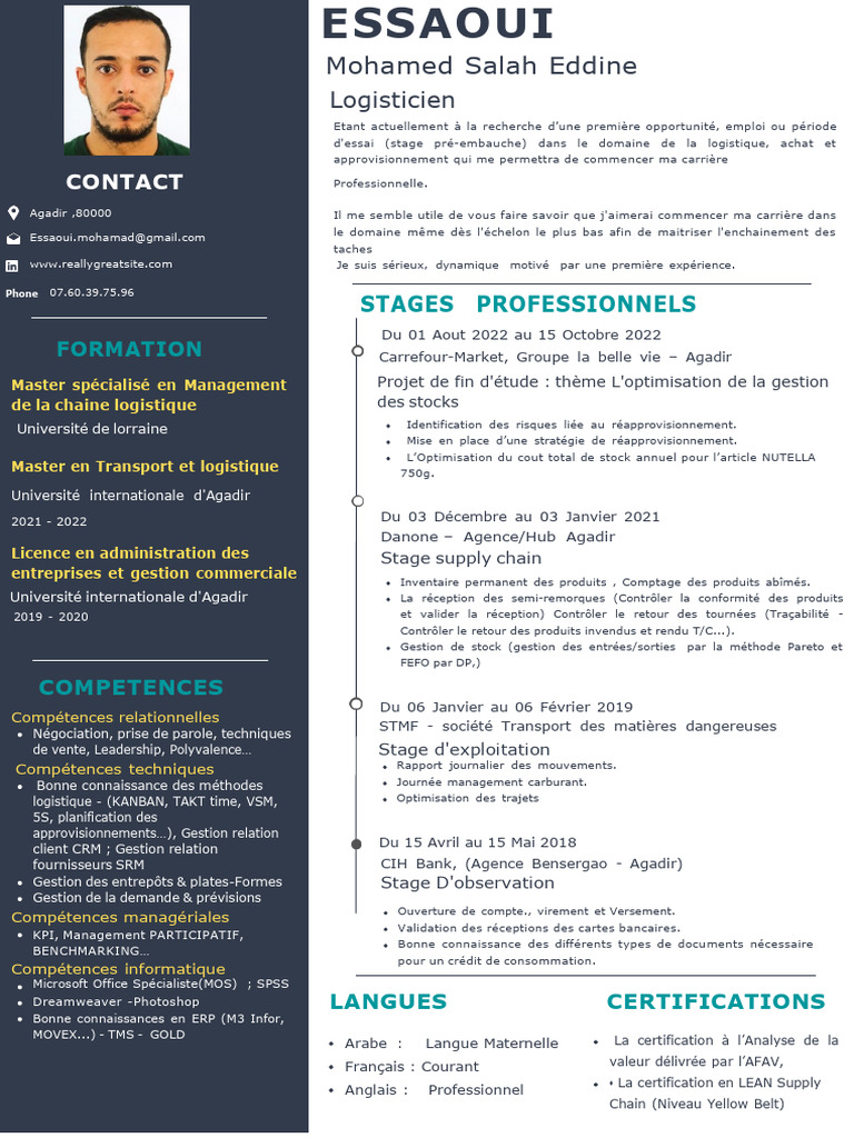 CV Act 2 | PDF | Logistique | Business