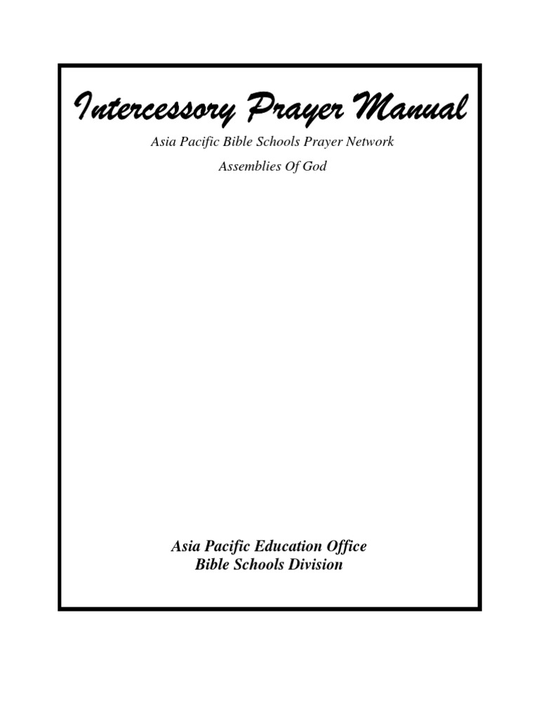 Intercessor Prayer Manual Intercession Prayer