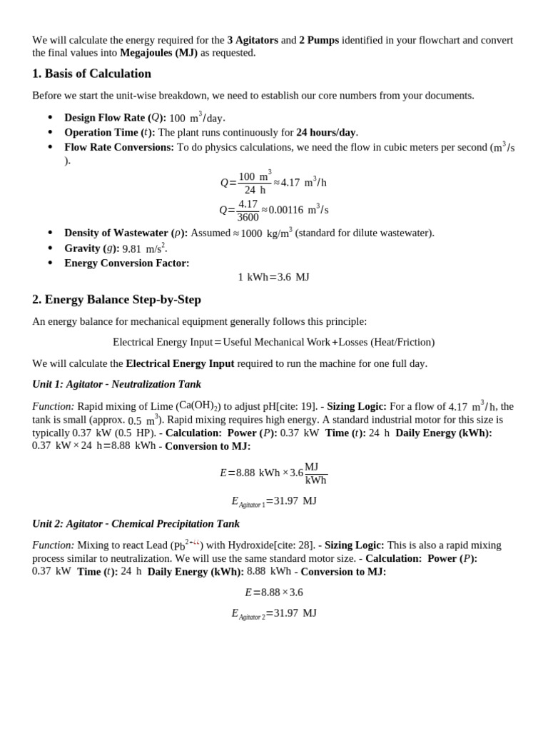 Energy Balance Calculation | PDF | Pump | Mechanical Engineering