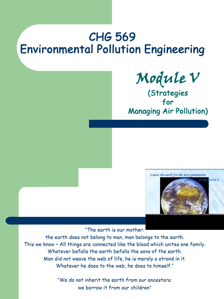 Module 5-1 - Managing Air Pollution 1 of 4 | PDF | Adsorption | Combustion