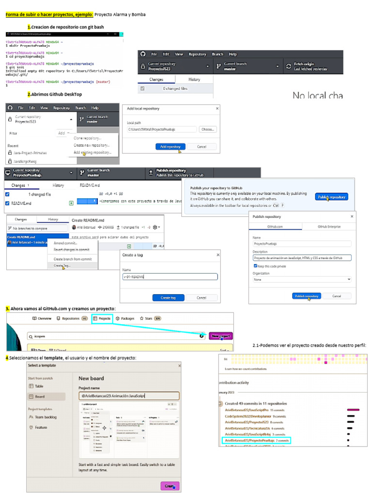 Forma de Subir o Hacer Proyectos Con GitHub | PDF | Ingeniería de ...