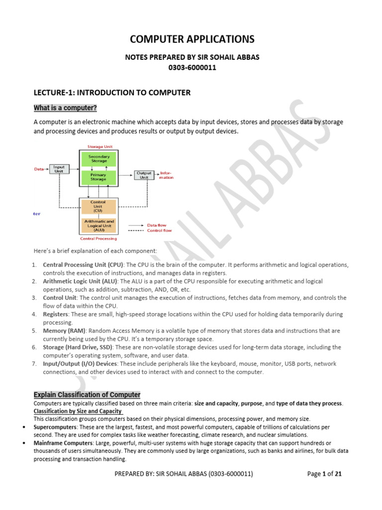 Mcqs Introduction To Computer & Ms Word (Sir Sohail Abbas) | PDF