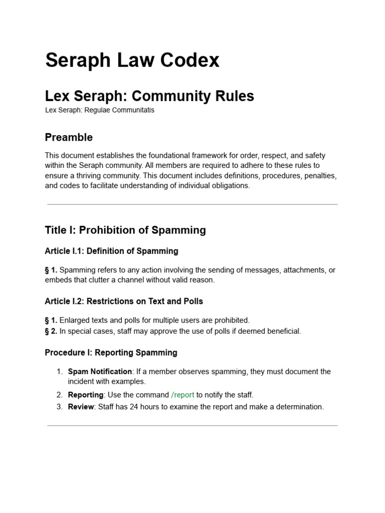 Seraph Law Codex by WAVE | PDF | Spamming | Crimes