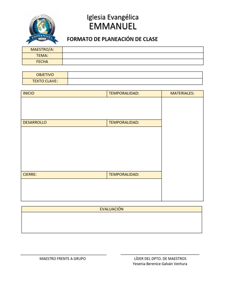 Formato de Planeación de Clase | PDF