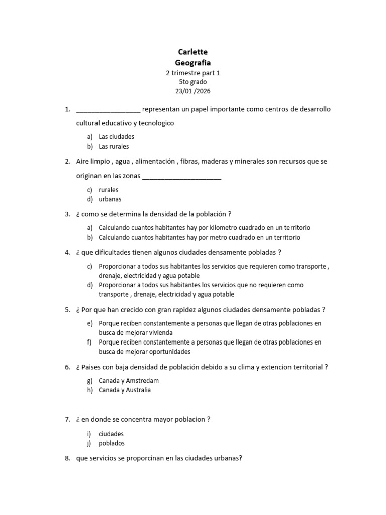 Carlette Geografia 2 trimestre part 1 | PDF