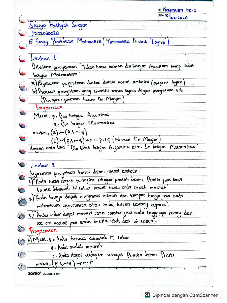 Latihan Matematika Diskrit Logika | PDF