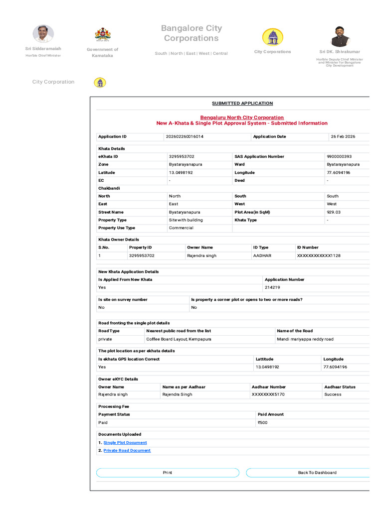Submitted Application - Single Plot Approval | PDF