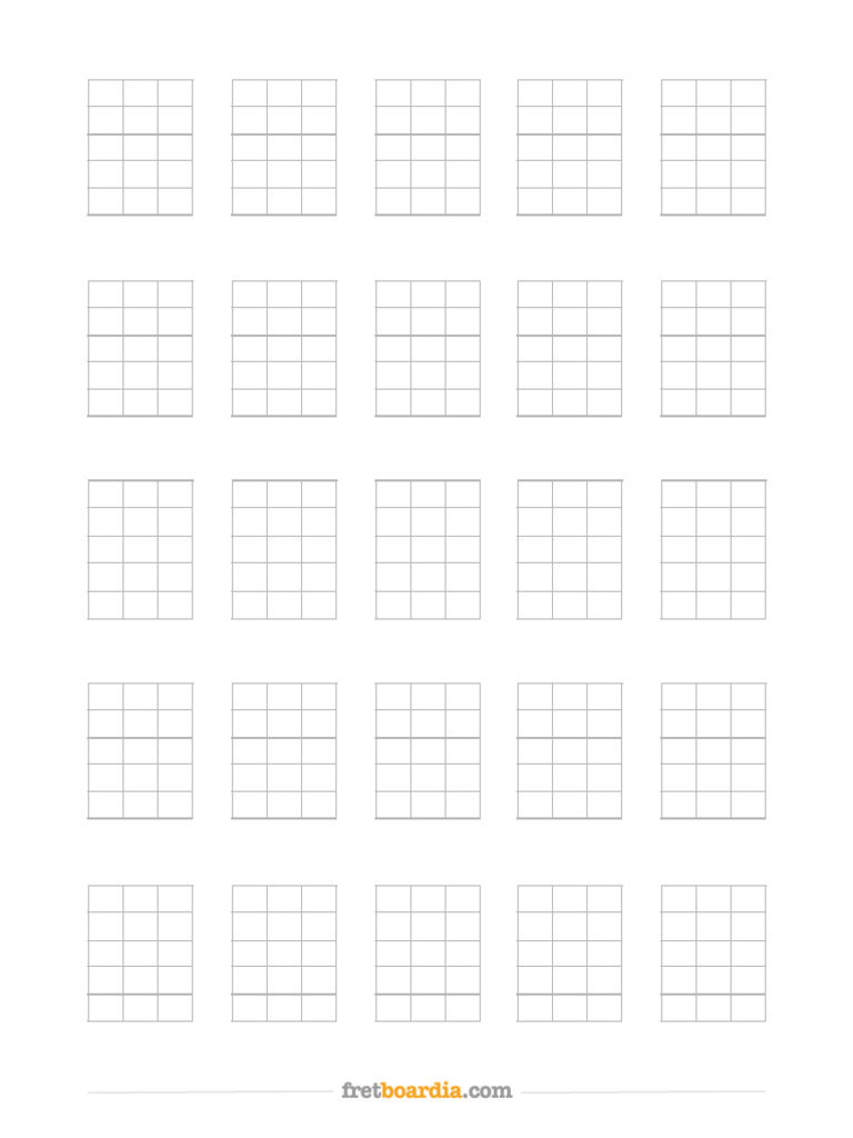 Blank 4 String Bass Guitar Chord Charts 5x5 1 | PDF