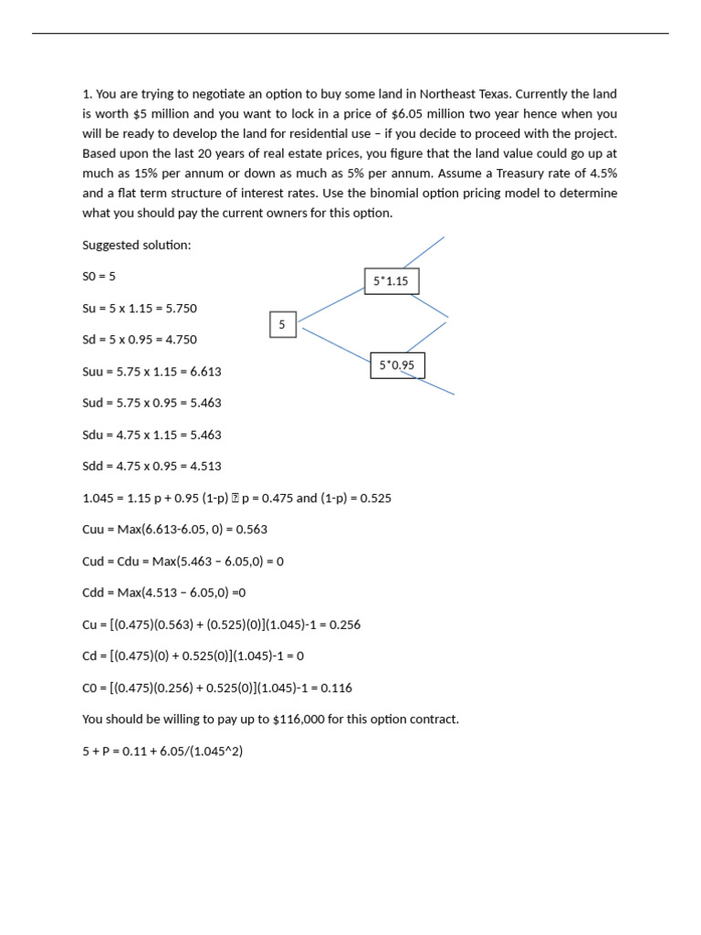 Option Problems With Solutions 1 | PDF | Option (Finance) | Black ...