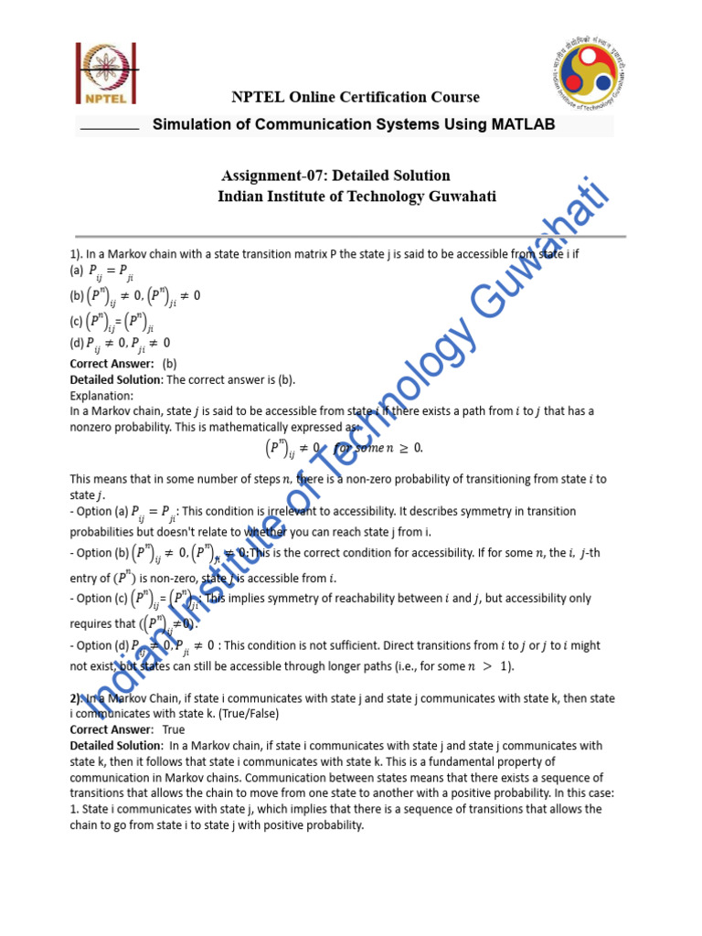 Detailed Solution Assignment 7 2024 New | PDF | Sampling (Signal ...