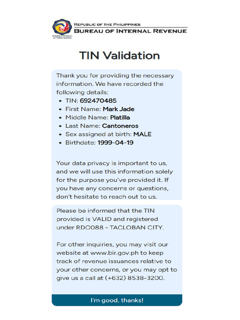 Tin Certification | PDF