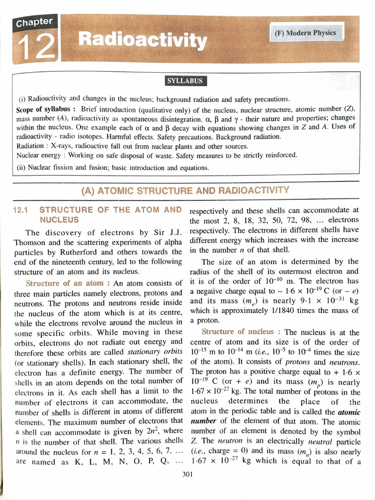 Physics CH 12 Radioactivity | PDF