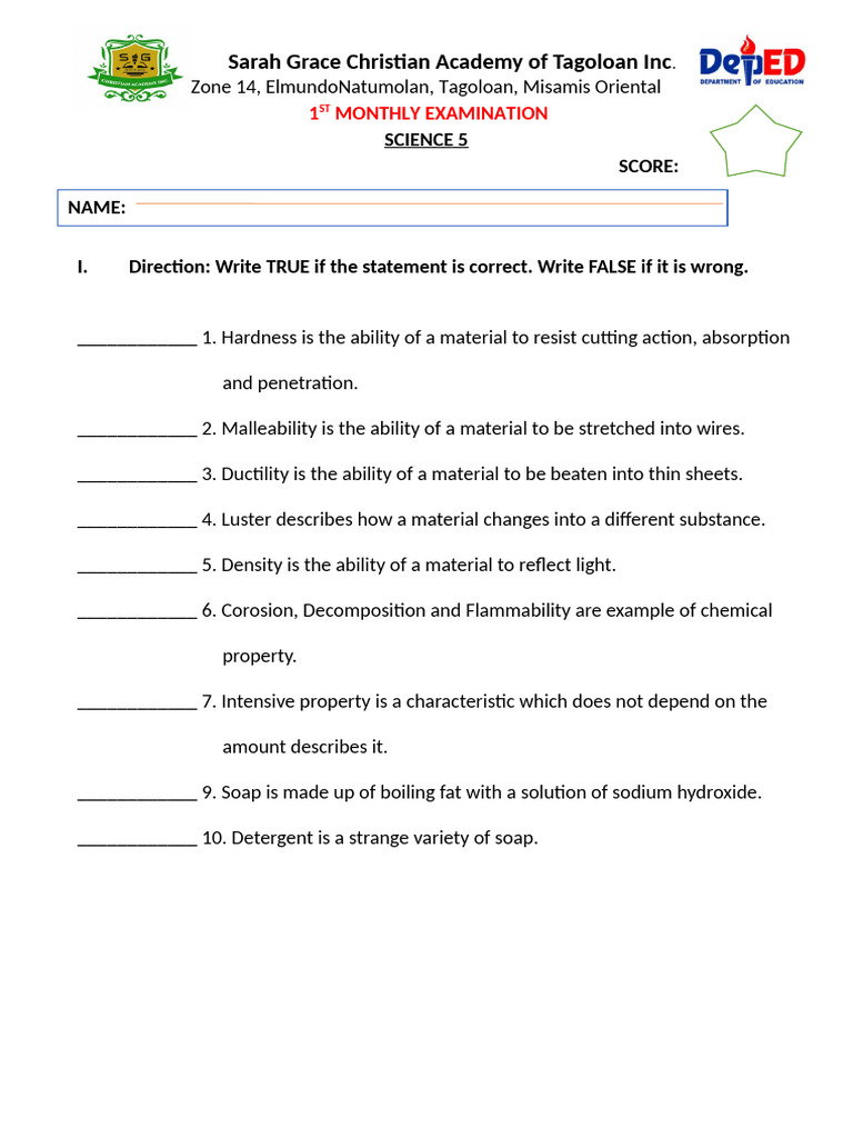 Science Grade 5 - 11copies | PDF
