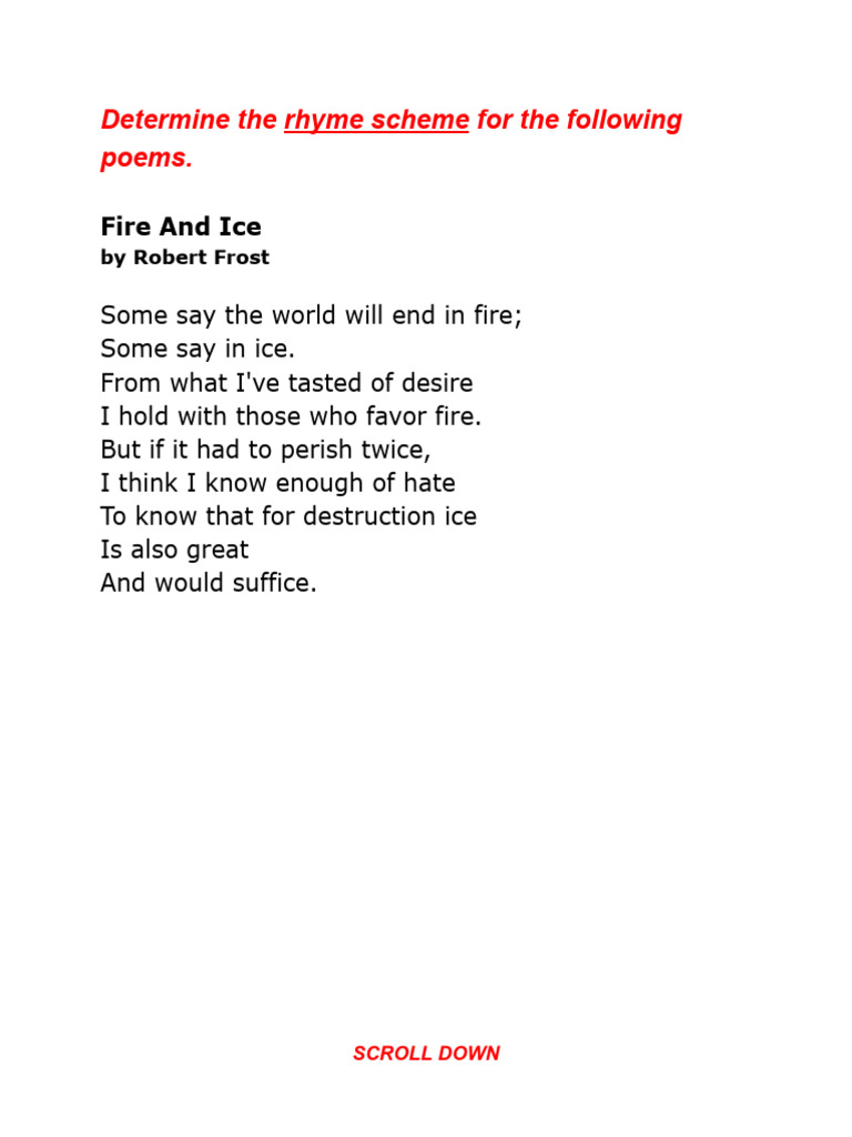 Rhyme Scheme Poems | PDF