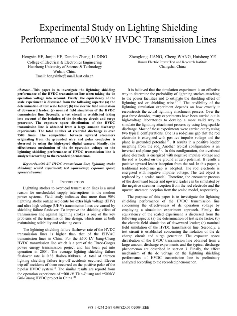 He 2009 | PDF | High Voltage Direct Current | Electric Power Transmission