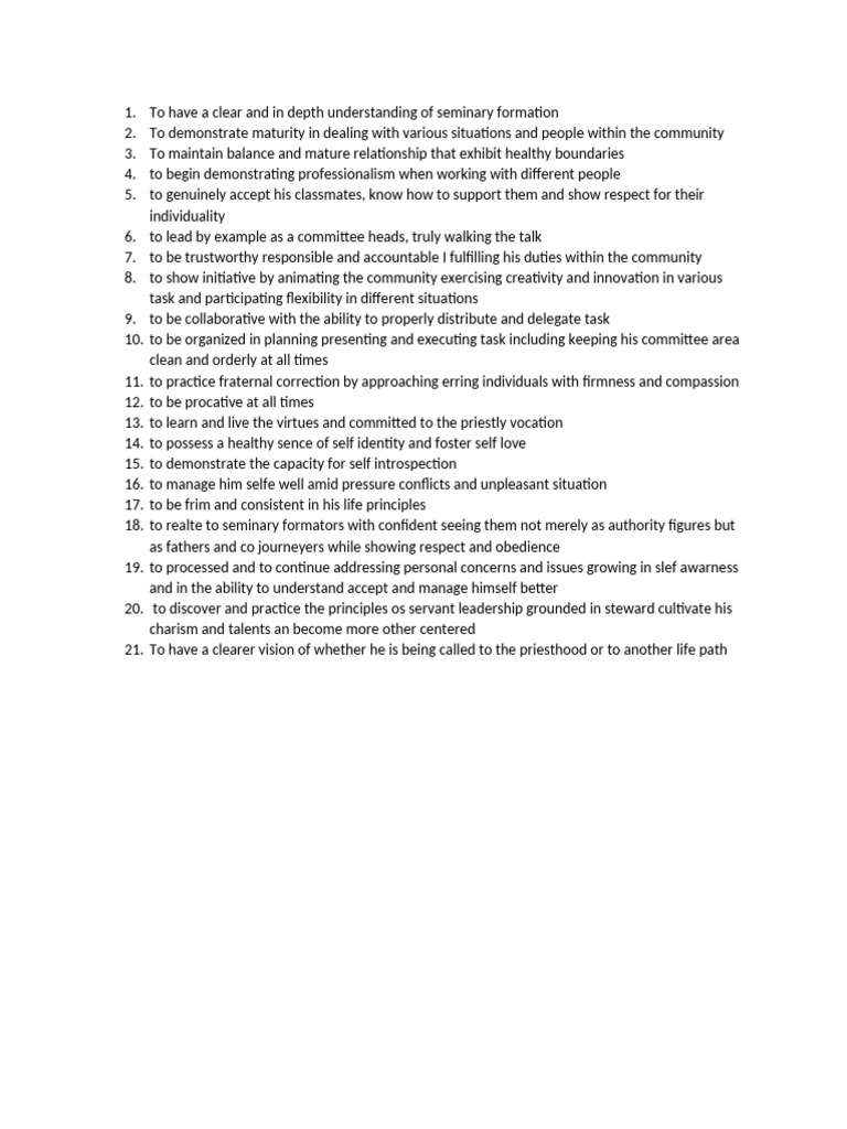 To Have A Clear and in Depth Understanding of Seminary Formation | PDF ...