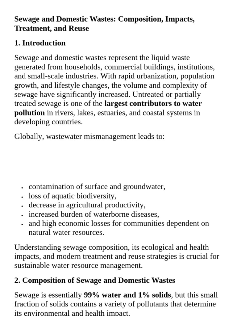 Sewage and Domestic Wastes | PDF | Sewage Treatment | Sewage