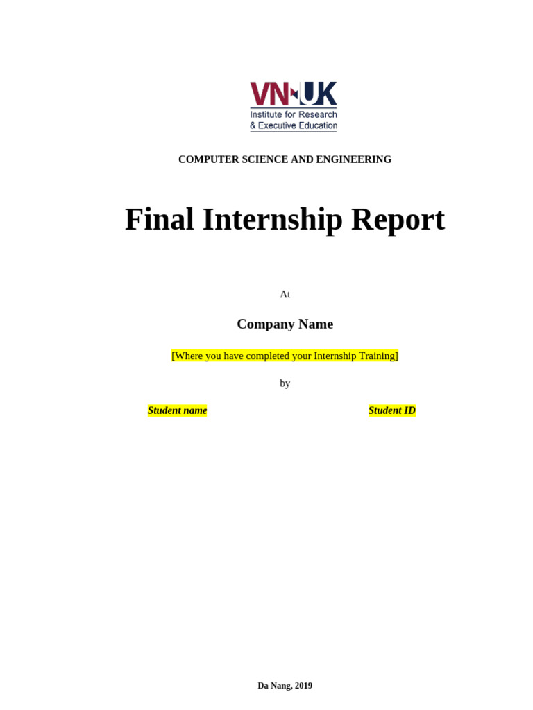 Final Internship Report Template | PDF | Swot Analysis | Cognition
