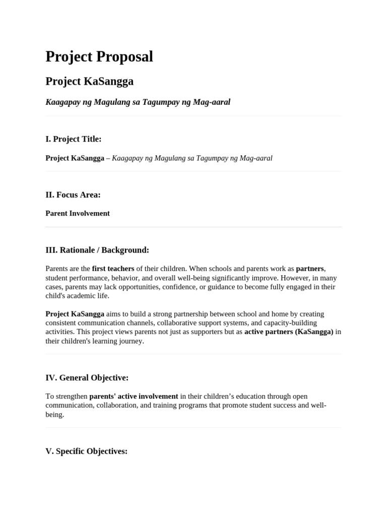 Project Proposal-KaSangga | PDF | Learning | Teachers