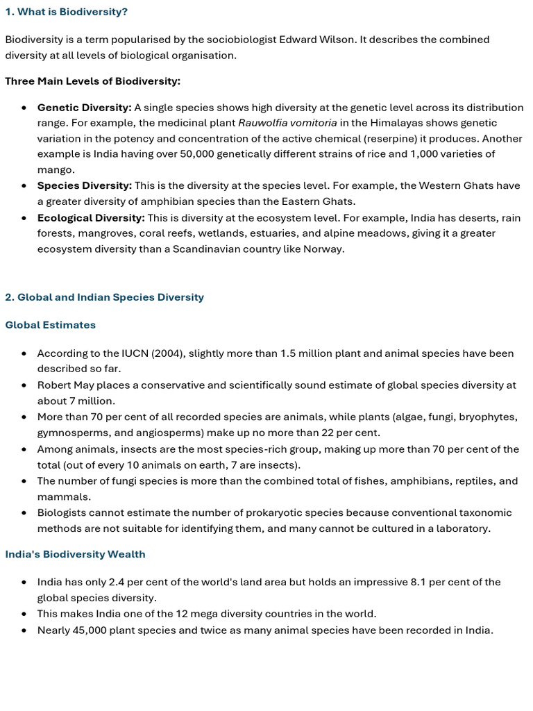 Biodiversity and Conservation | PDF | Biodiversity | Conservation Biology