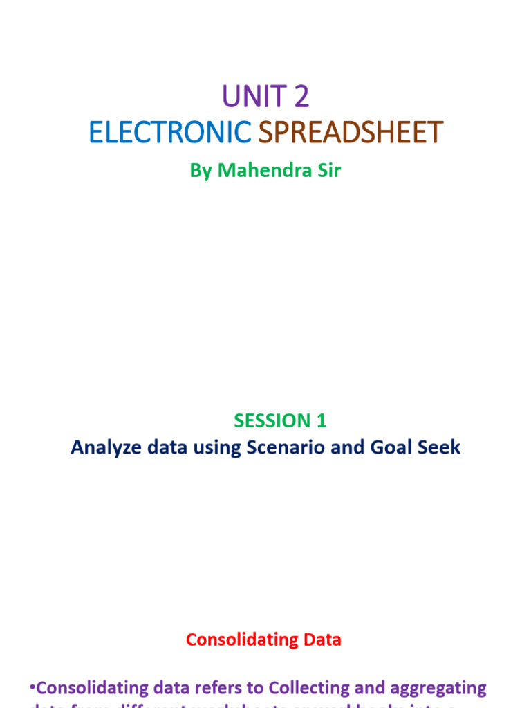 UNIT 2 Electronic Spreadsheet | PDF | Spreadsheet | Hyperlink