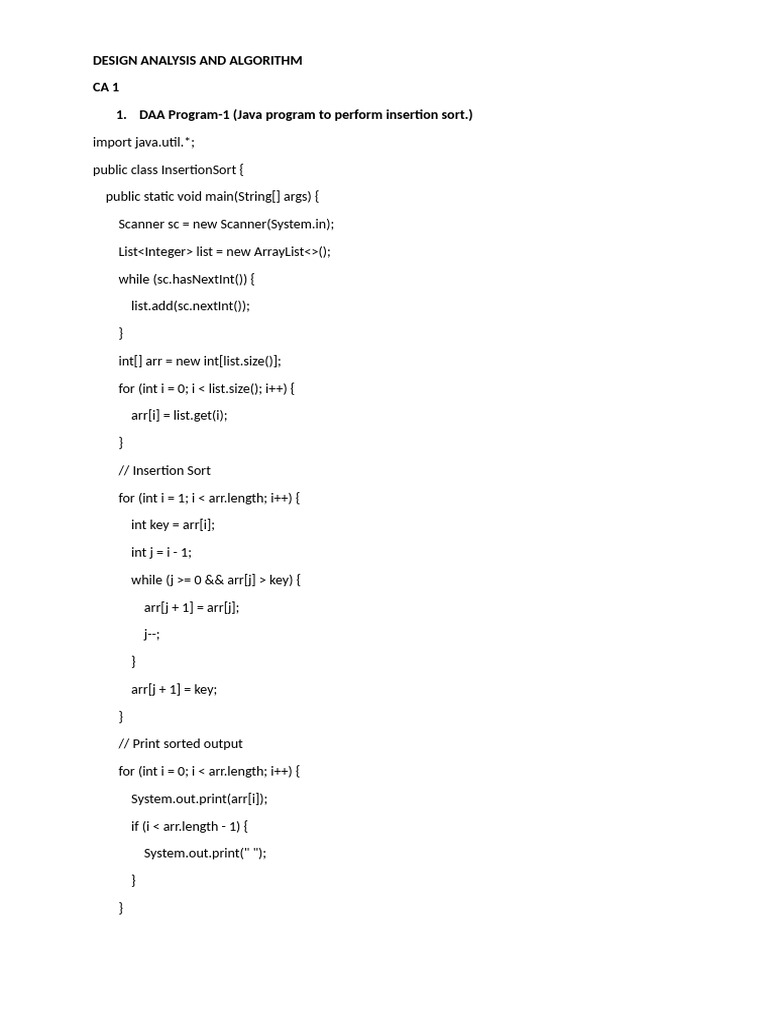 CA 1 To CA 3 - (Design and Algo) | PDF | Integer (Computer Science ...