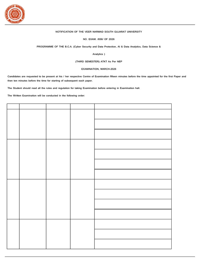 BCA 3rd SEM NEP March-2026 Revised | PDF | Methodology | Data
