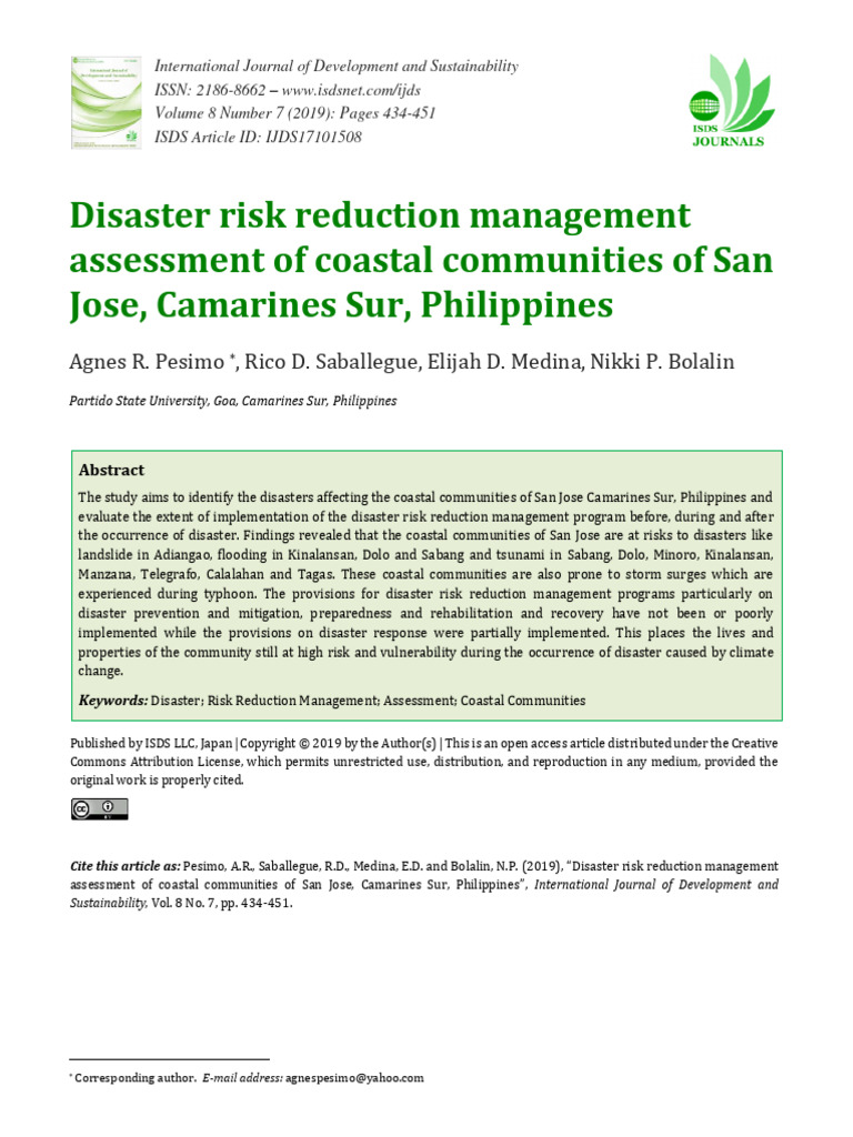 Disaster Risk Reduction Management Asses | PDF | Natural Disasters ...