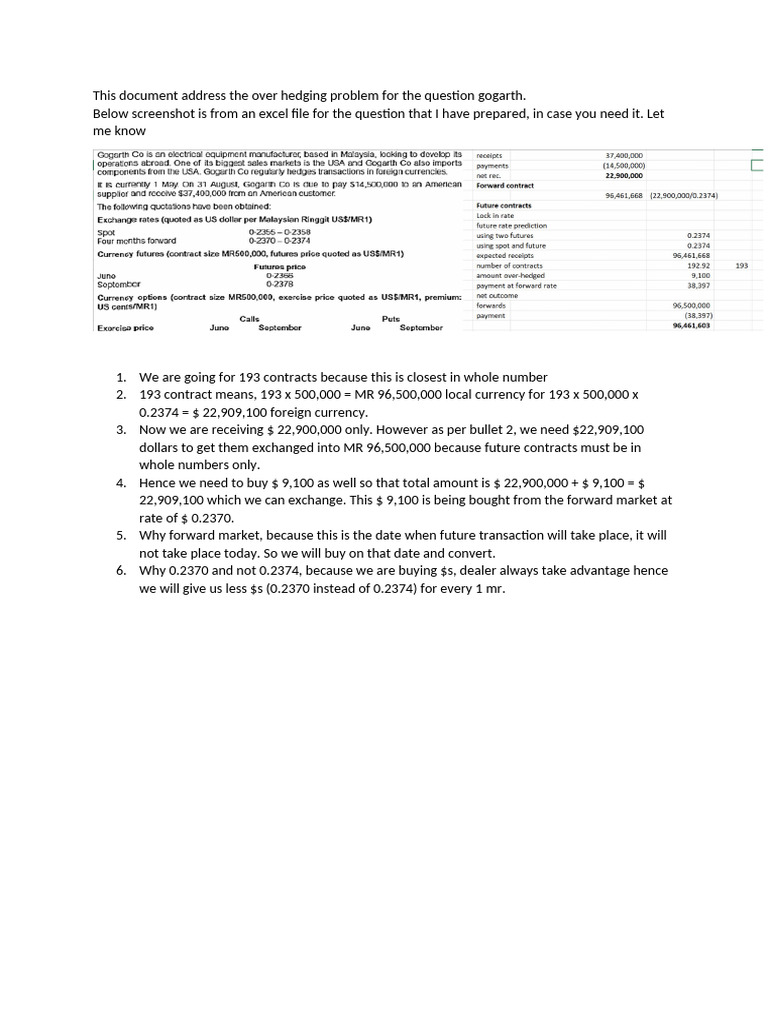 June 2021 - Question # 3 - Gogarth, Over Hedging Problem | PDF