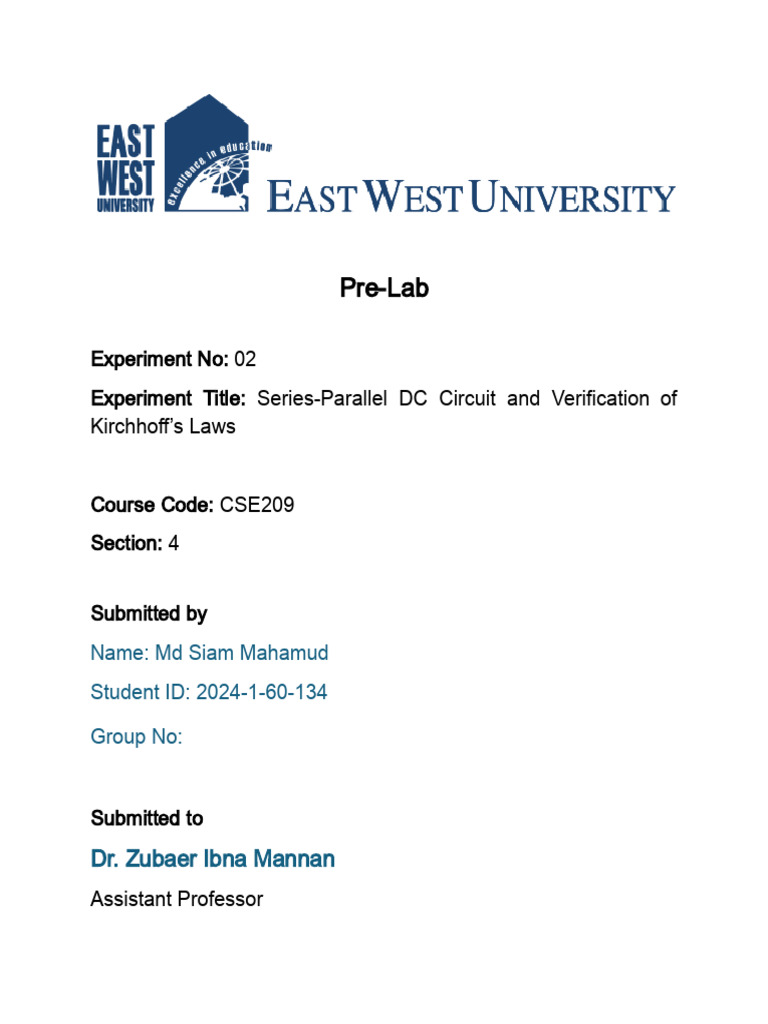 Pre-Lab 2 | PDF