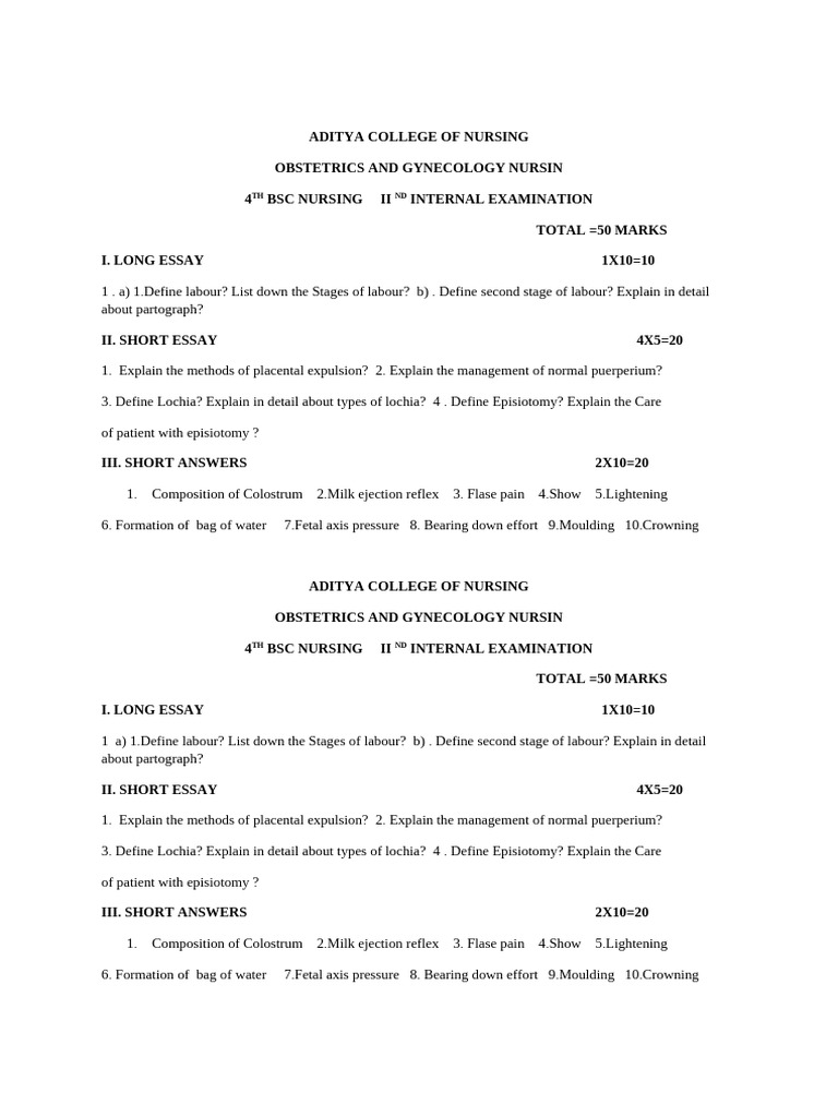 2nd Internal Obg Question Paper | PDF