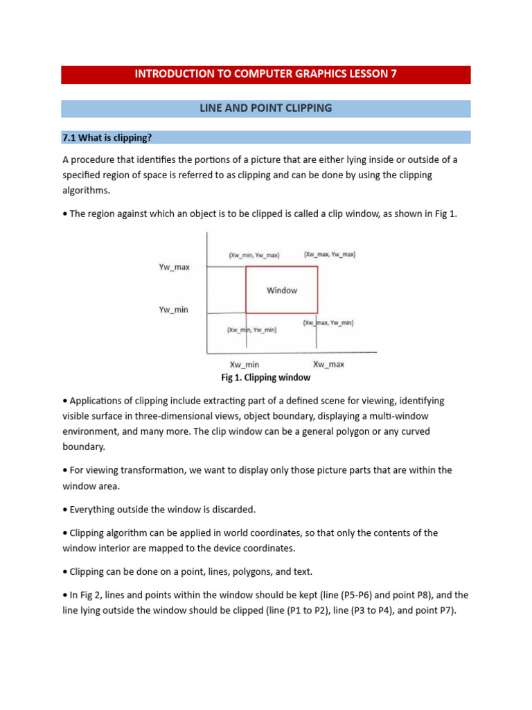 Introduction To Computer Graphics Lesson 7. | PDF | Computer ...