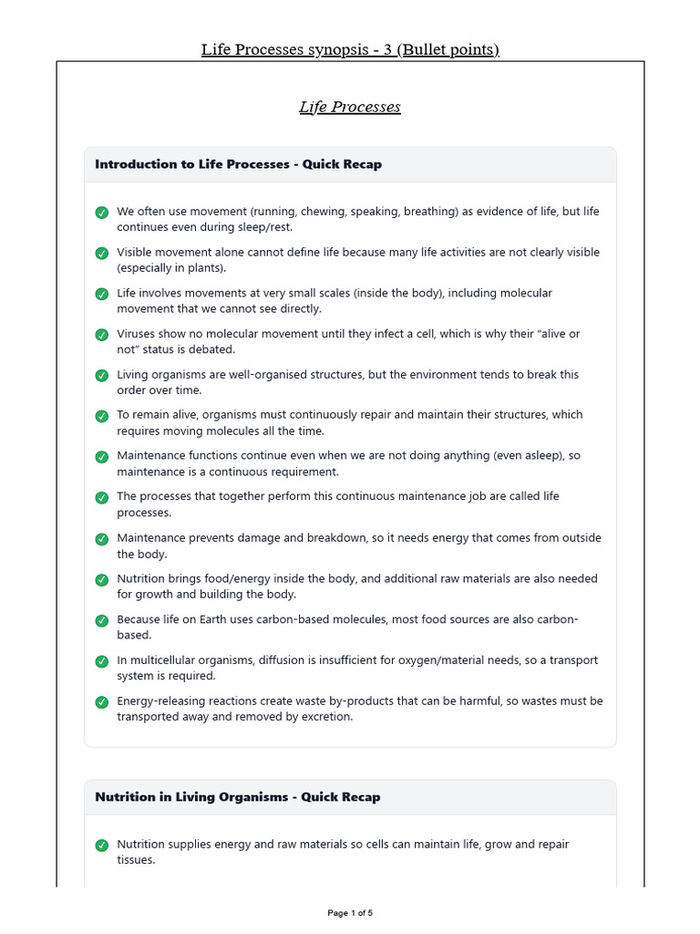 Life Processes Synopsis - 3-QuestionPaper-1769756467615 | PDF ...