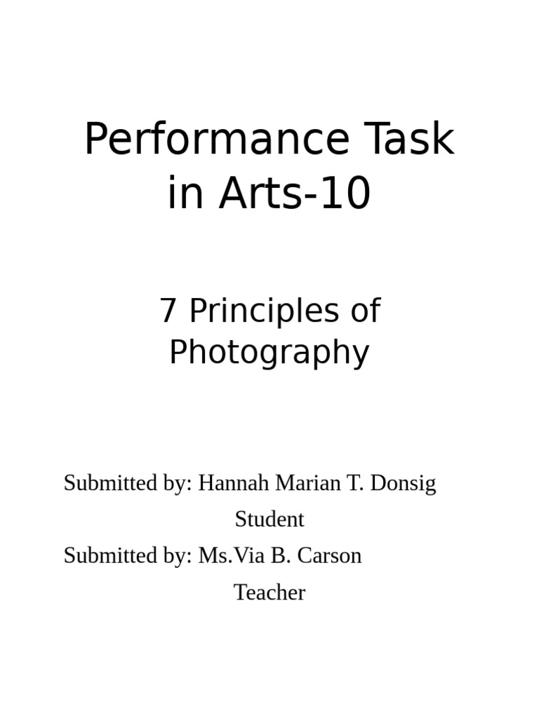 Performance Task in Arts | PDF