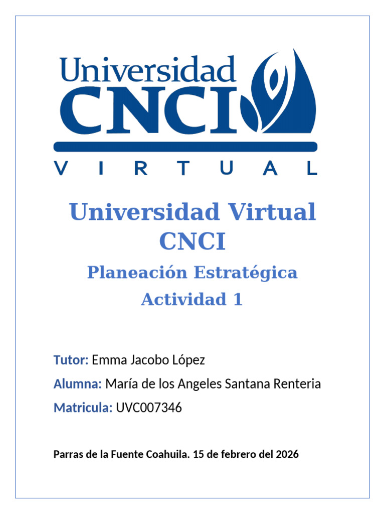 Planeacion Estrategica actividad uno | PDF | Planificación | Gestión ...