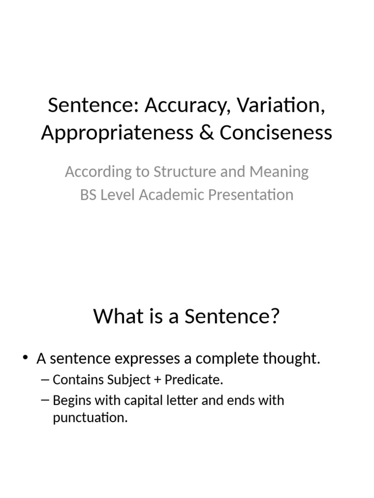 Enhanced Sentence Presentation BS Level | PDF