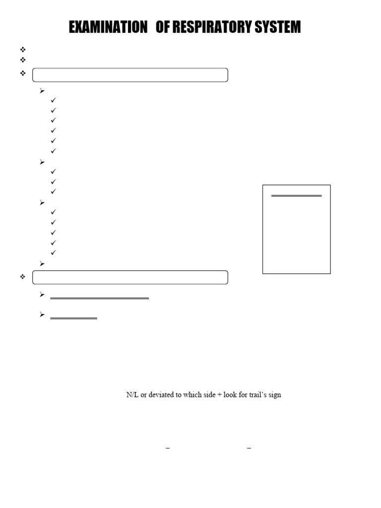Examination of Respiratory System: Lung Fields | PDF | Human Nose ...