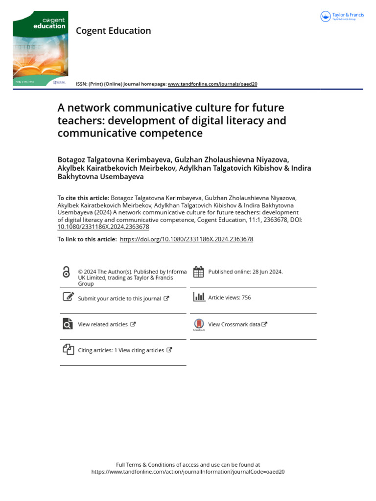 A Network Communicative Culture For Future Teachers Development of ...