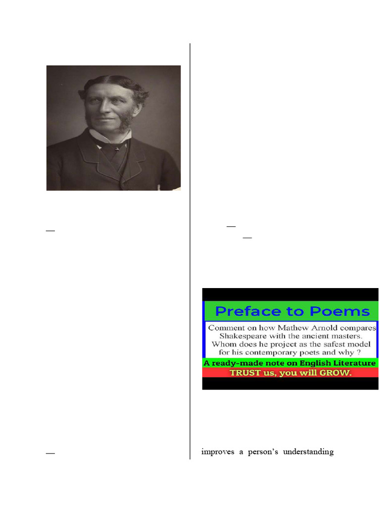 Matthew Arnold Criticism Work.-1 | PDF | Poetry | Wisdom
