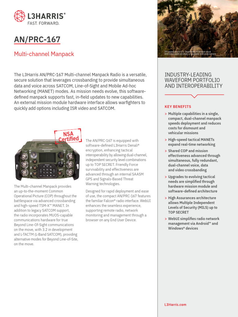 L3harris An PRC 167 Multi Channel Manpack Datasheet Cs Tcom | PDF ...
