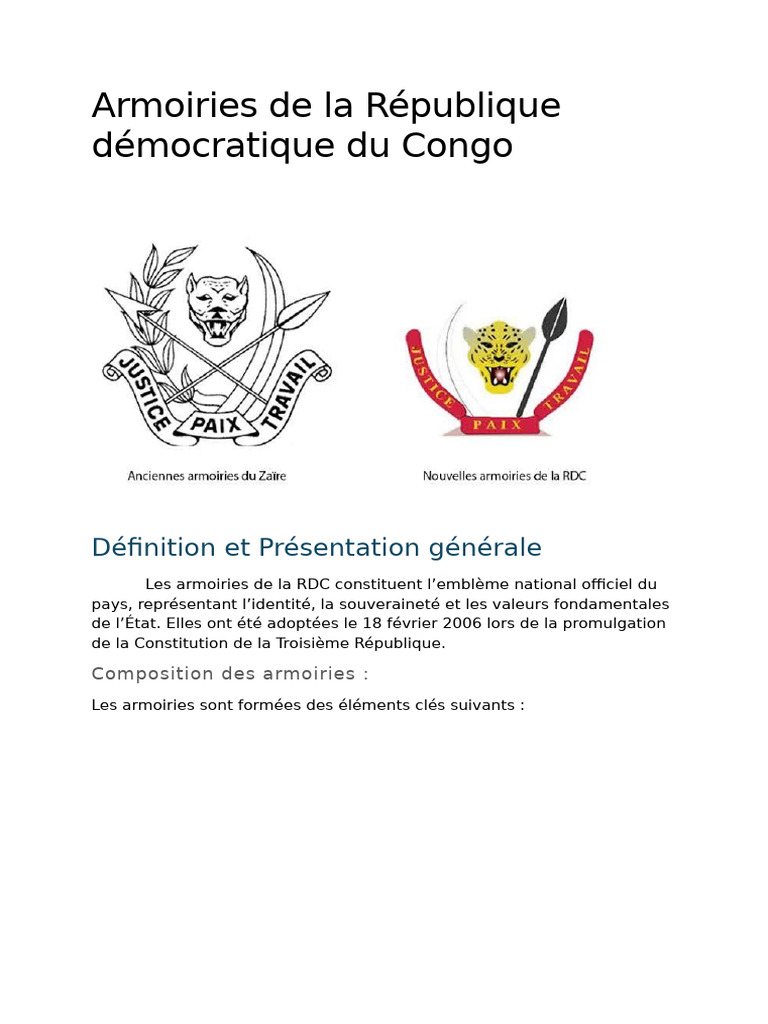 Armoires RDC | PDF | République démocratique du Congo | Droite (politique)