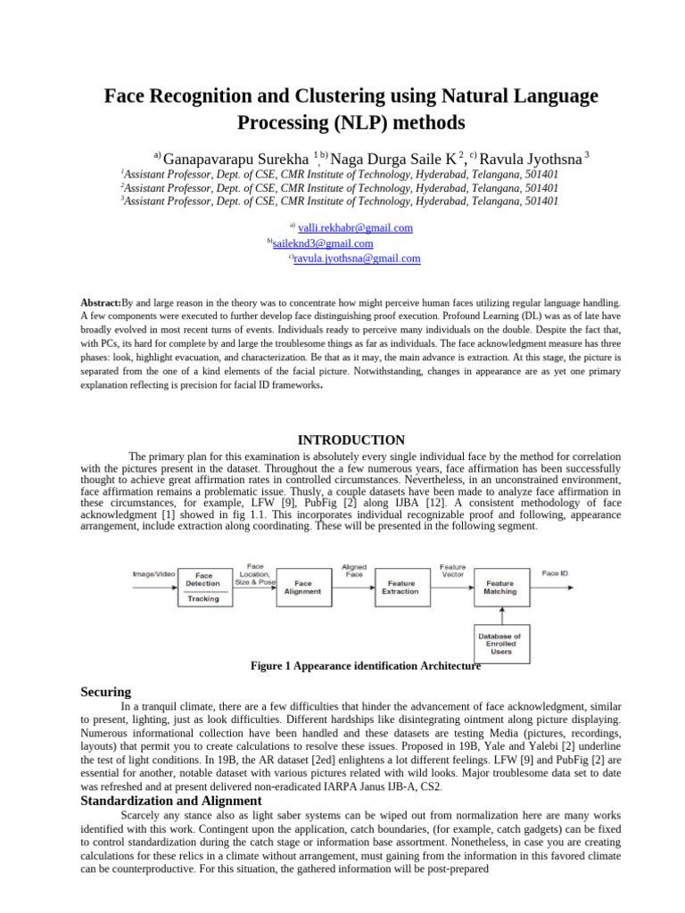 Face Recognition and Clustering Using Natural Language Processing (NLP ...