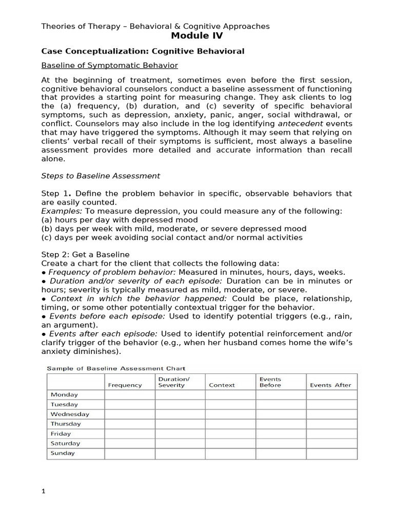 Cognitive Behavioral Case Conceptualization | PDF | Cognitive ...