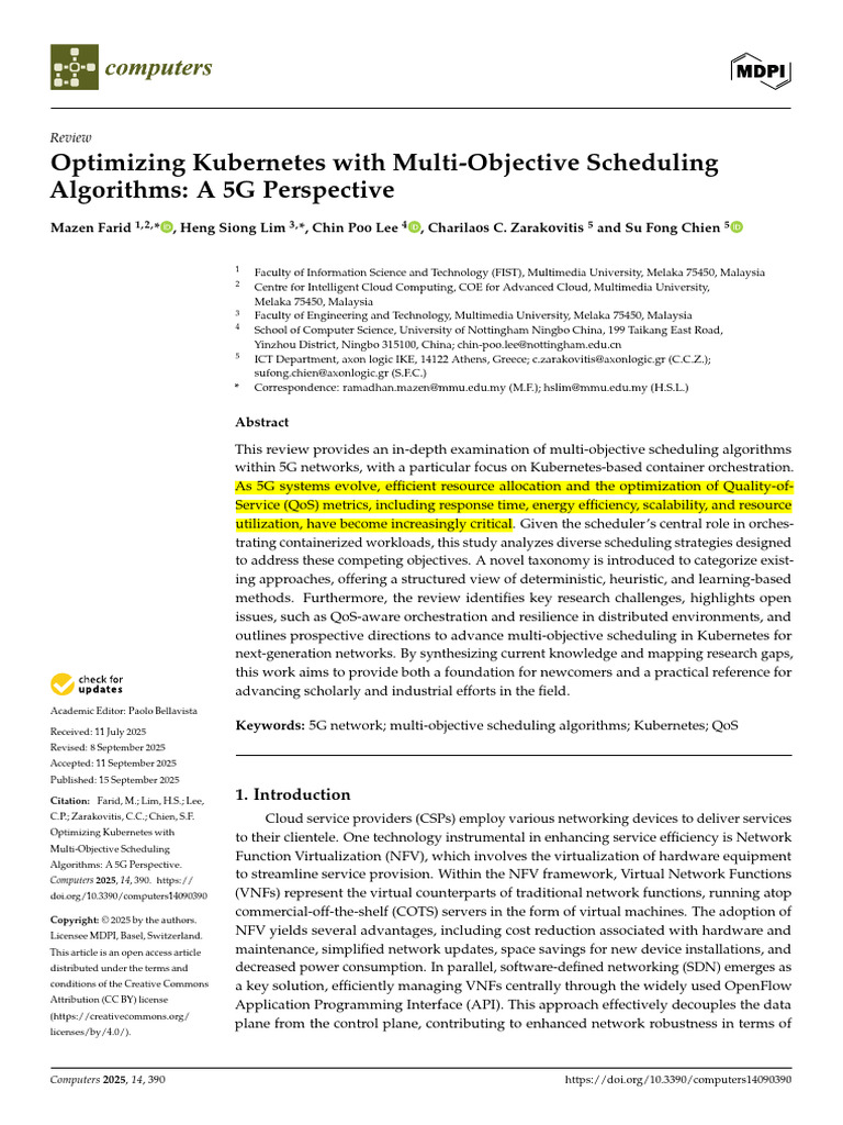 Optimizing Kubernetes With Multi-Objective Scheduling Algorithms - A 5G ...