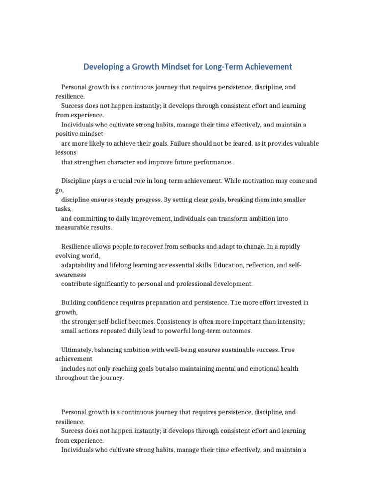 Document - 3 - Growth - MindsetThe Power of Personal Growth and ...